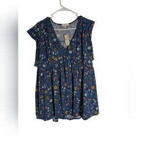 Loralette Blue Floral Blouse